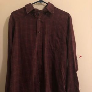 Burgundy Button-Down w/ Bleached Writing